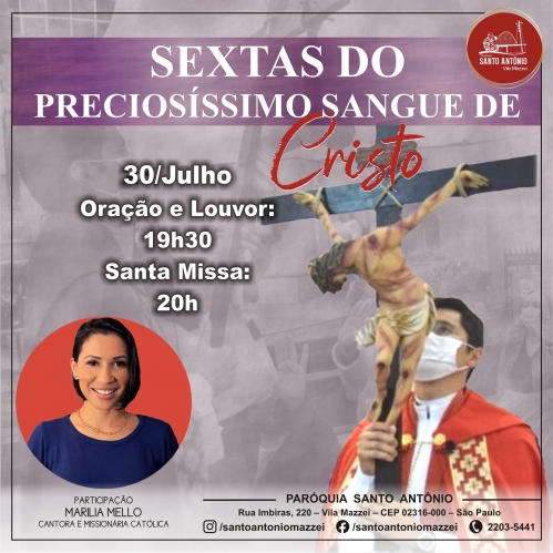SEXTAS DO PRECIOSÍSSIMO SANGUE DE CRISTO